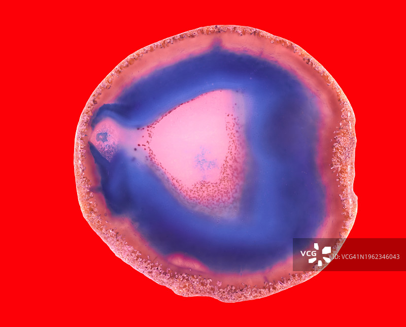 作为背景的奢华红色原玛瑙晶体表面纹理：矿石宏观特写抽象设计元素的自然图案表面图片素材