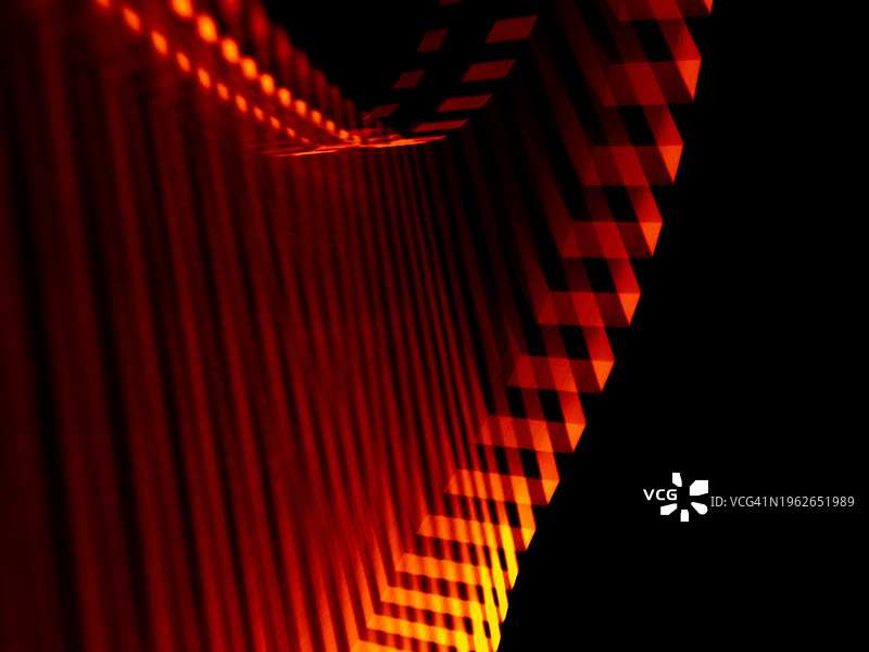 人工智能：红色线条构成结构图片素材