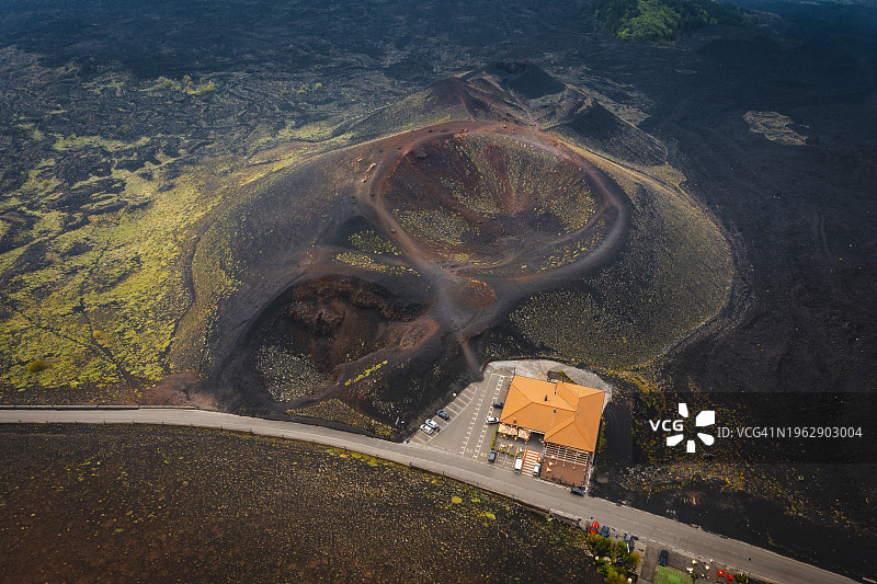 意大利西西里埃特纳火山的山路图片素材
