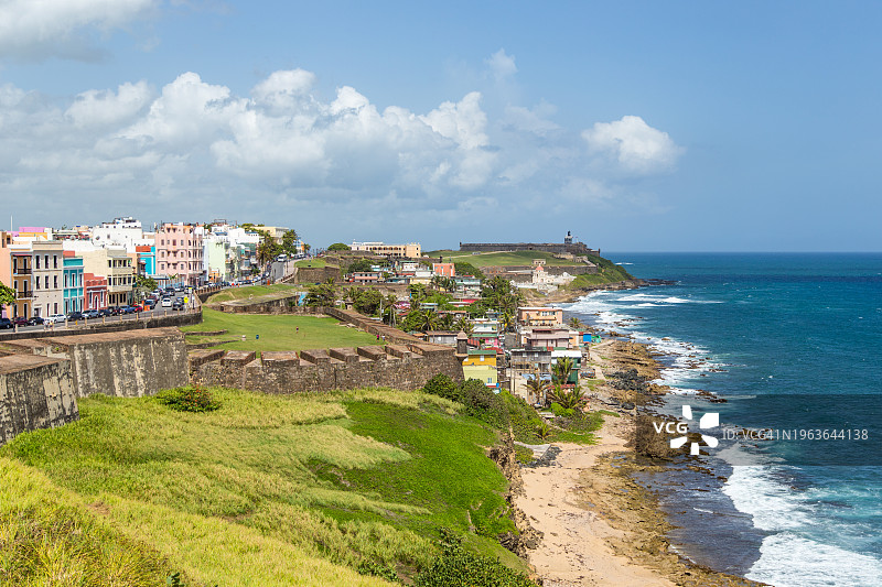 波多黎各海岸的圣胡安岛西景图片素材