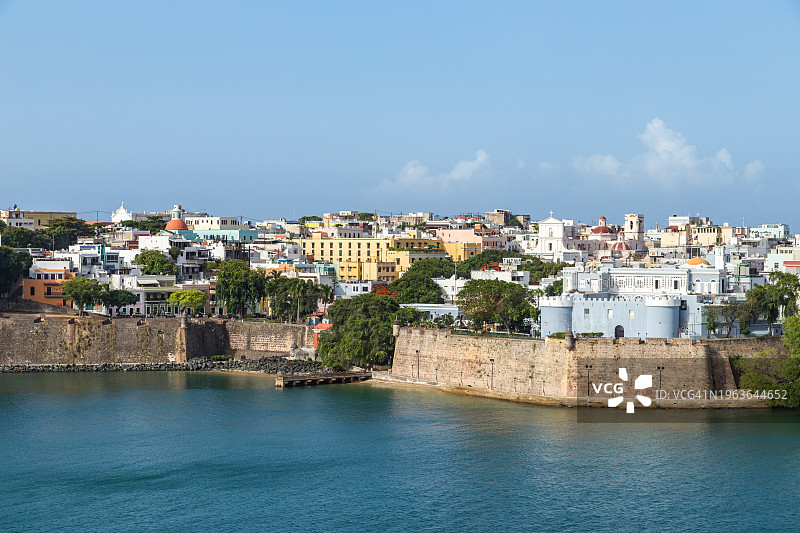 圣胡安岛上的圣胡安老城区与圣卡瑟琳宫图片素材