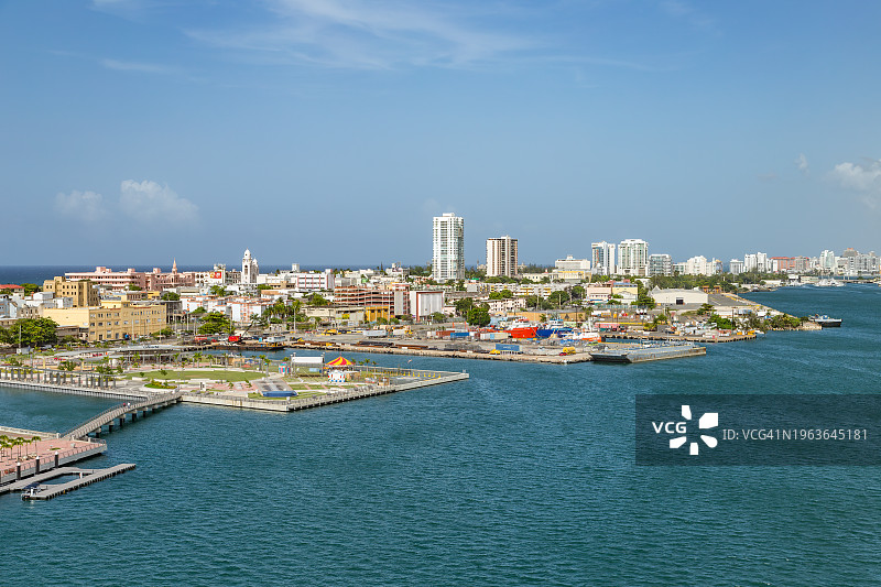 圣胡安岛和波多黎各圣胡安湾的老圣胡安图片素材