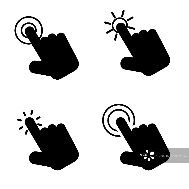 白色背景光标图标矢量插画图片素材