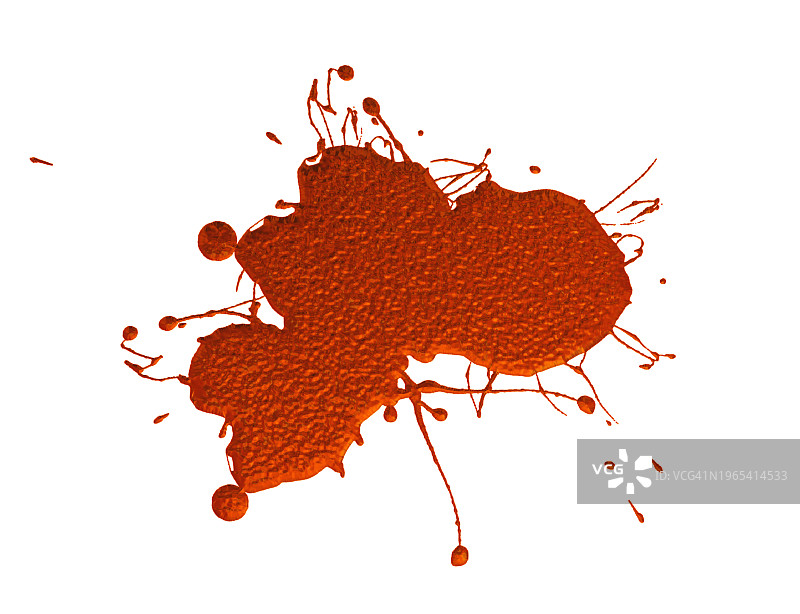 白色画布上红色液体飞溅图片素材