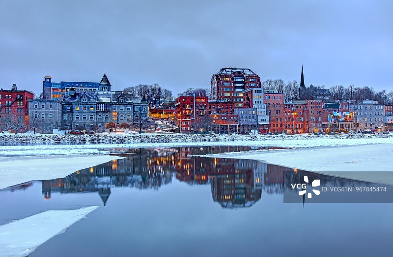 缅因州奥古斯塔的冬季图片素材