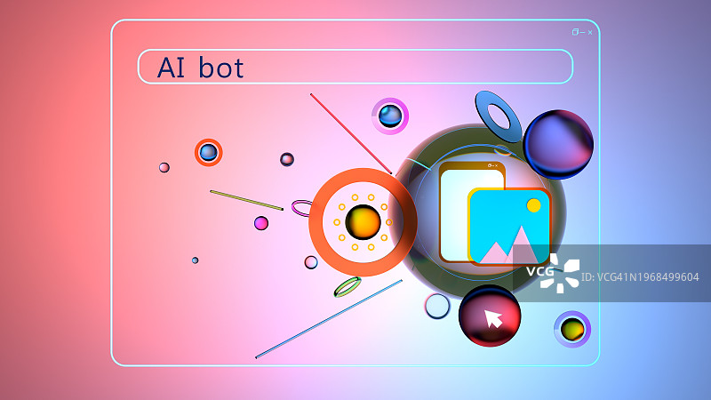 聊天机器人AI 人工智能UI交互概念图片素材