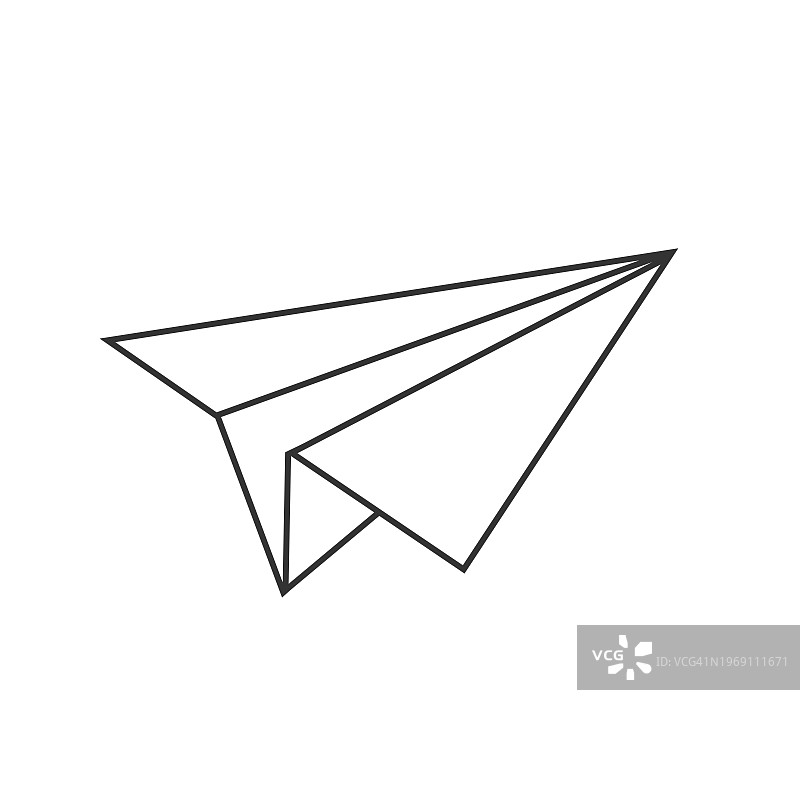 白色背景上的纸飞机图标图片素材