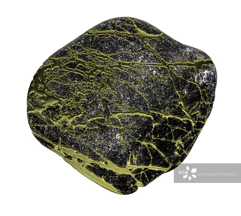 白色背景上镶嵌绿色金属的天然石材图片素材