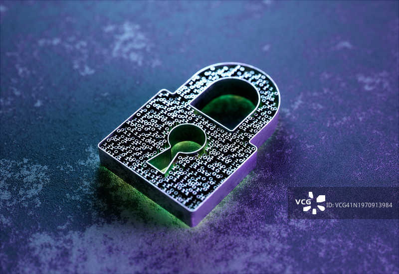 锁形内部的二进制数字图片素材