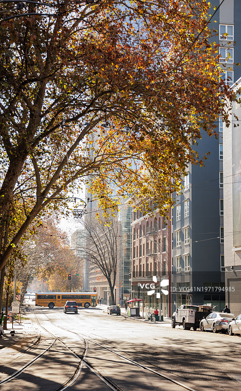 秋季的萨克拉门托街道图片素材