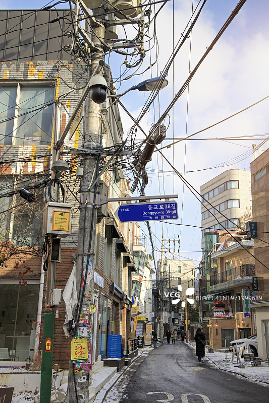 弘大狭窄的街道图片素材