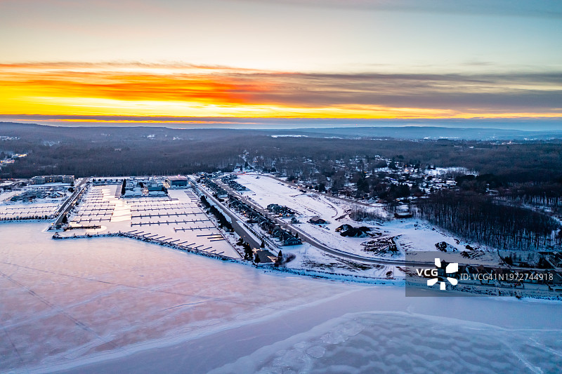 冬天的米德兰湾，加拿大安大略省图片素材