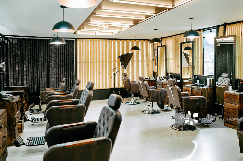时尚的现代理发店室内设计图片素材