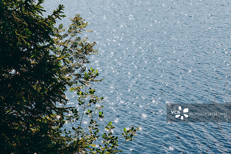 蓝色湖水波浪背景图片素材