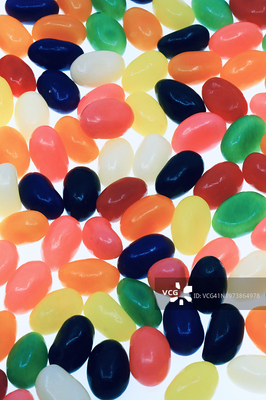 什锦口味的软糖豆特写图片素材