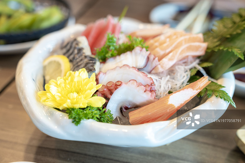 各式新鲜鱼片生鱼片图片素材