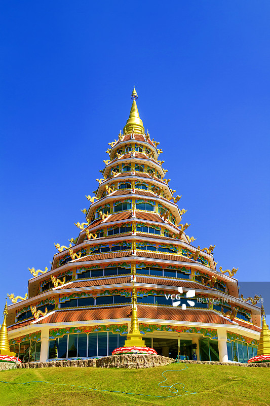 清莱府会晒帕康寺的宝塔图片素材