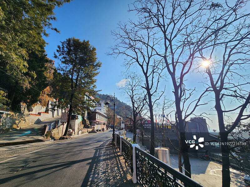 印度穆索里山站街景图片素材