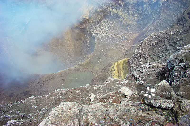 马萨亚活火山的圣地亚哥火山口图片素材