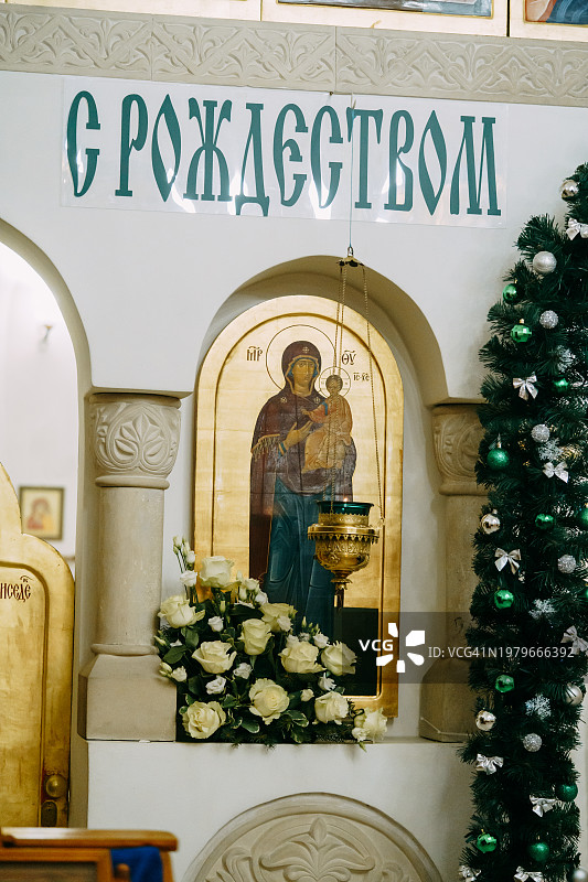 圣母玛利亚与耶稣圣婴的图标图片素材