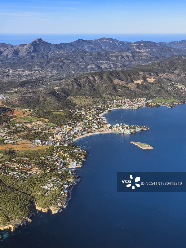 西班牙马略卡岛马加卢夫度假胜地航拍图片素材
