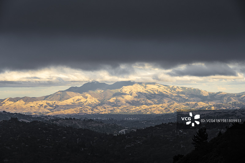 山峰与放晴的暴风雨图片素材