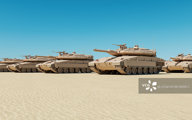 沙漠中的战争坦克图片素材
