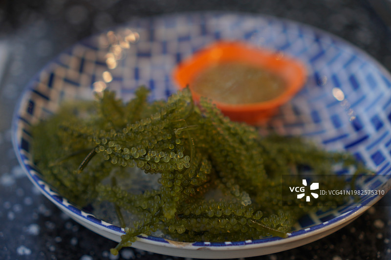 海葡萄绿色鱼子酱图片素材