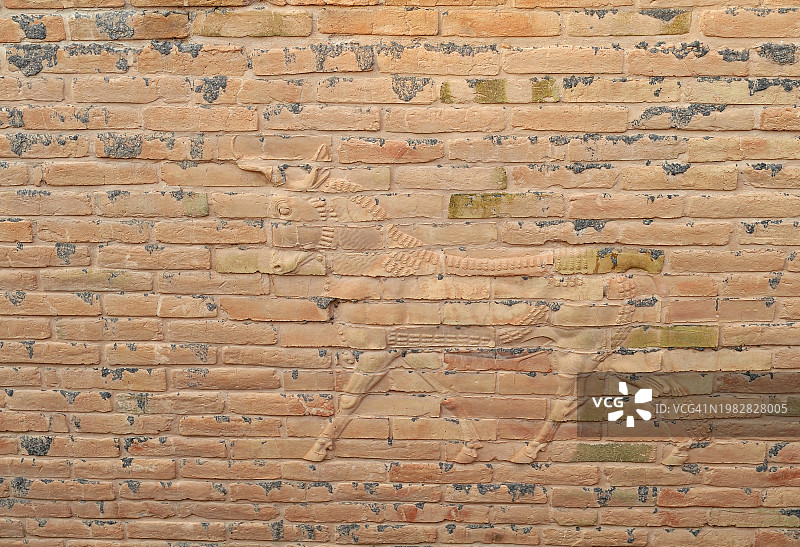 美索不达米亚神话中雨神和风暴之神阿达德的照片。 巴比伦 - 伊拉克图片素材