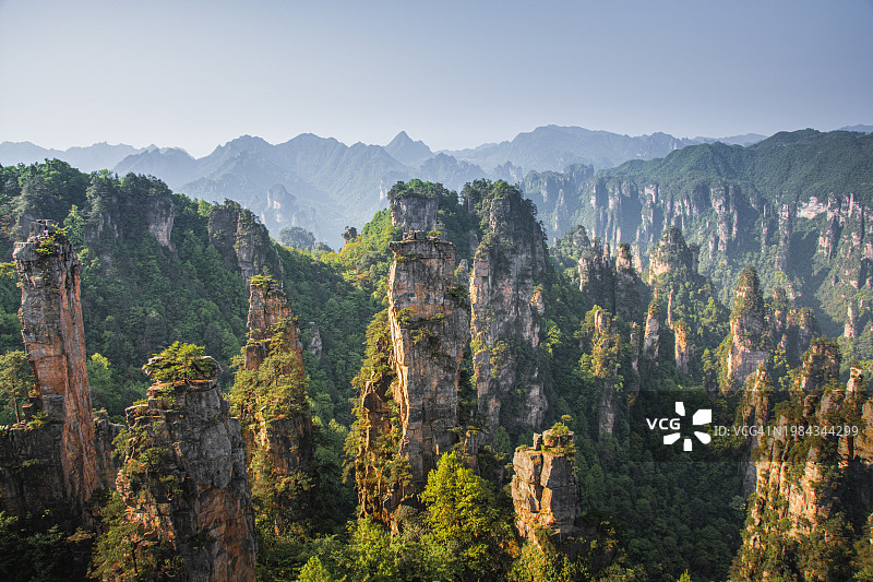 中国湖南武陵源风景区：联合国教科文组织世界遗产图片素材