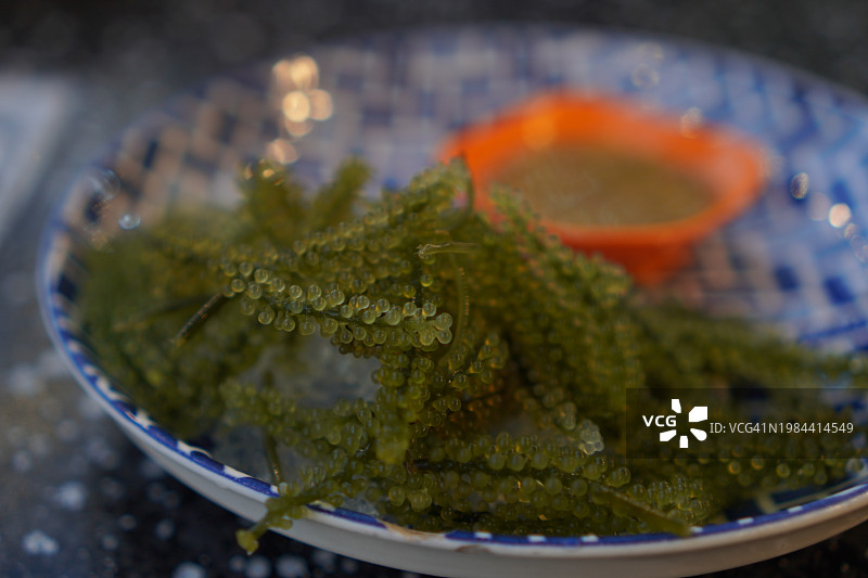 海葡萄绿色鱼子酱图片素材