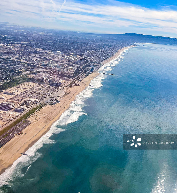 洛杉矶县海岸线鸟瞰图片素材