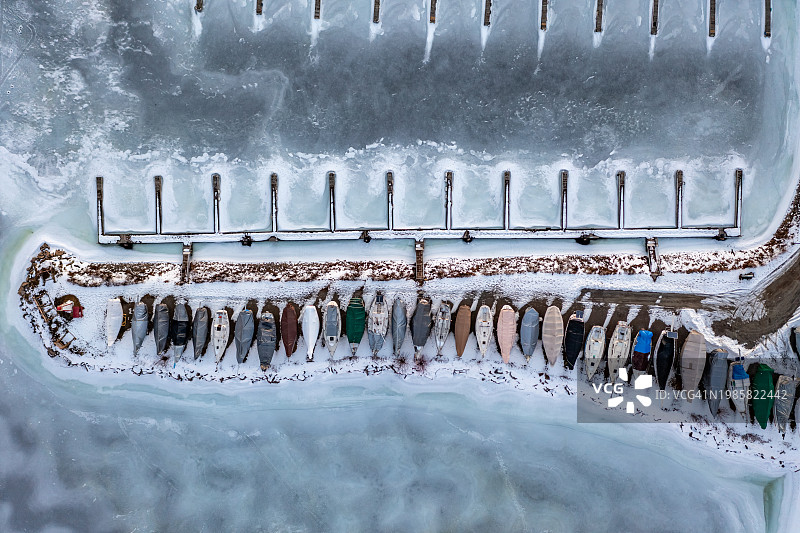 冬天的米德兰湾，加拿大安大略省图片素材