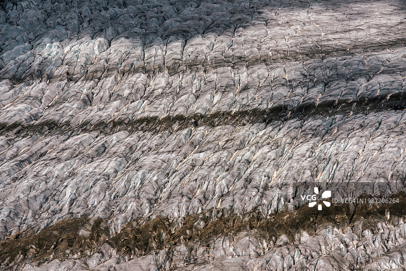 阿莱奇冰川的特写图片素材