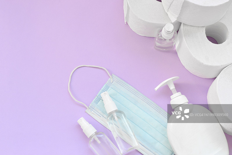 桌上的医疗设备俯视图图片素材