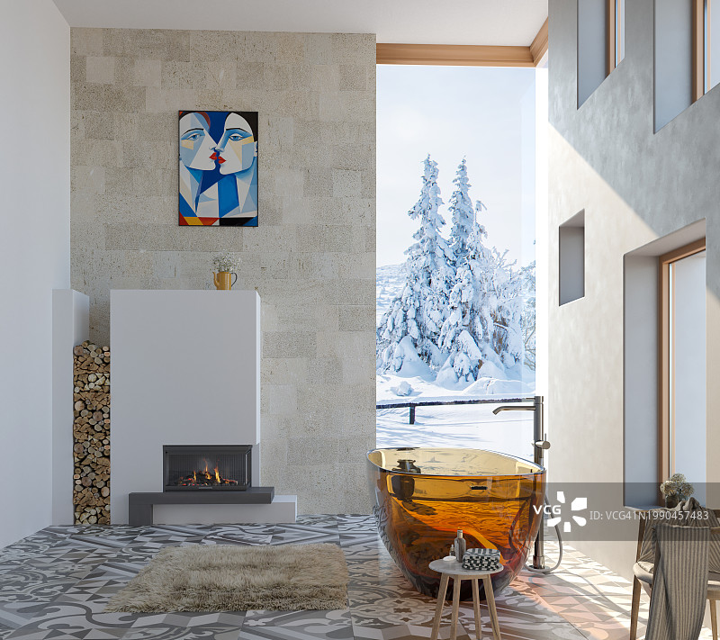 斯堪的纳维亚风格浴室图片素材