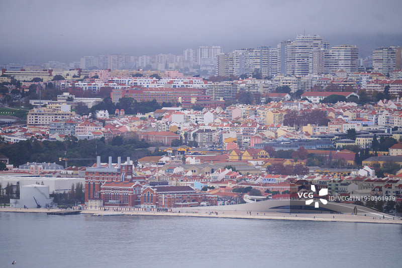 海边城市景观航拍图片素材