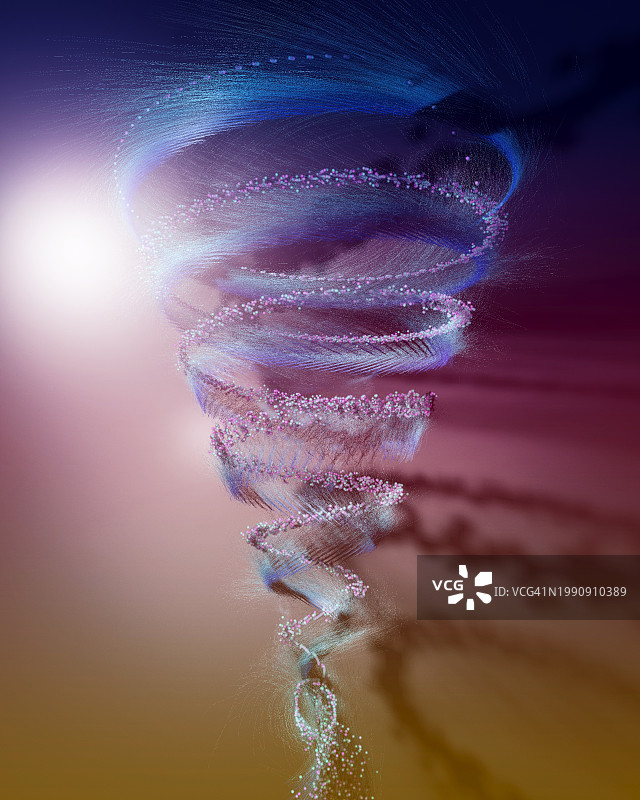 龙卷风和彩色粒子极端天气插画图片素材