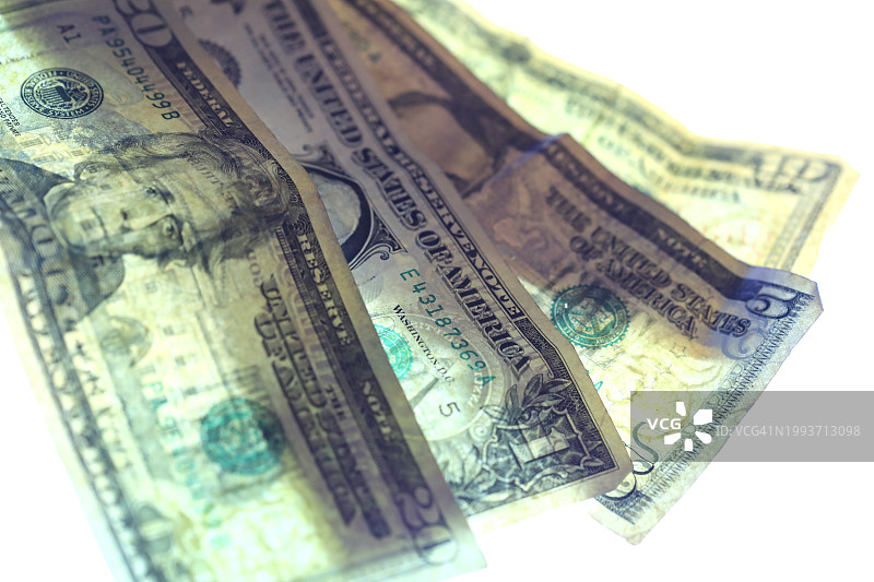 各种面额的美元图片素材