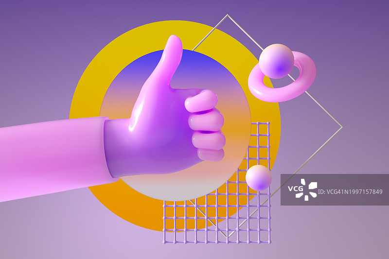 卡通投票手选择CGI风格框架 - 摄影图片素材