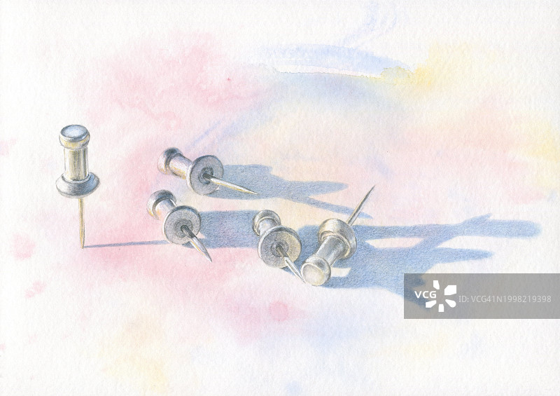 金属图钉插画图片素材