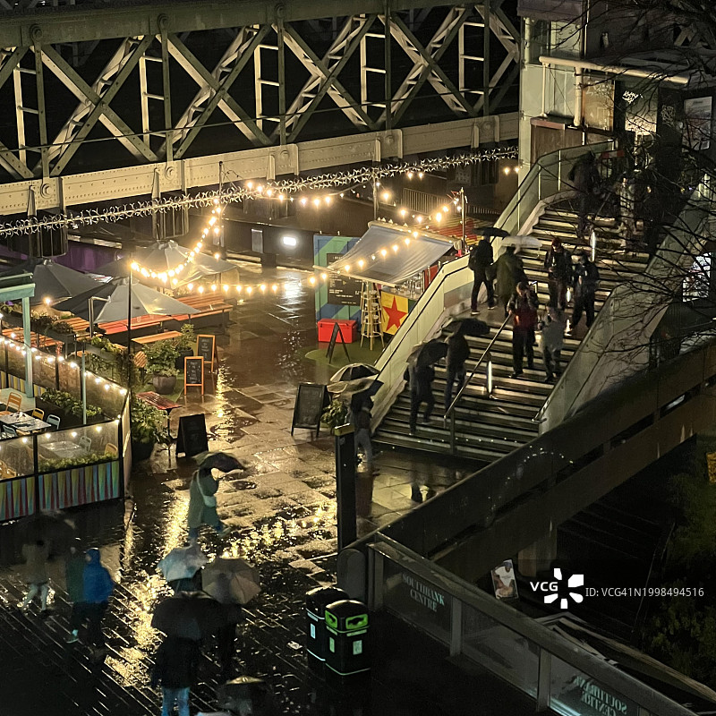 伦敦南岸雨夜图片素材