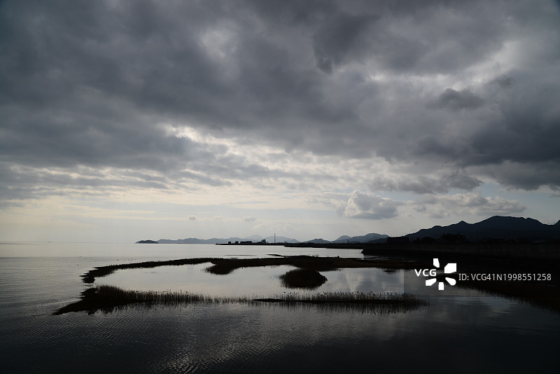 日本日落时分的海景风光图片素材