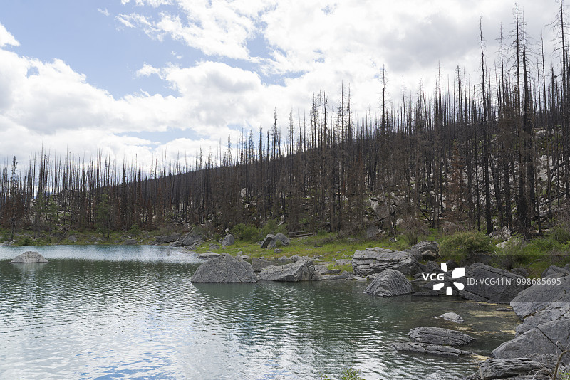 湖对天空的美景图片素材