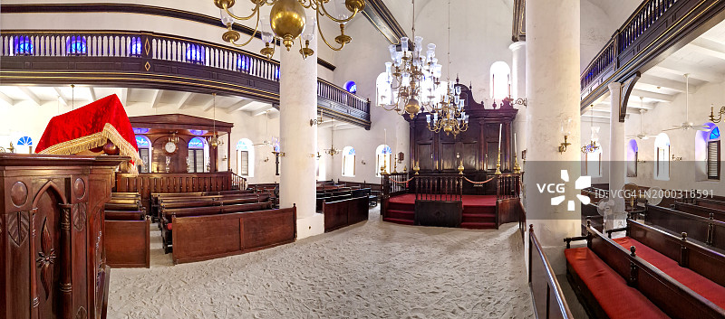库拉索米克维以色列-埃马努埃尔犹太教堂内部图片素材