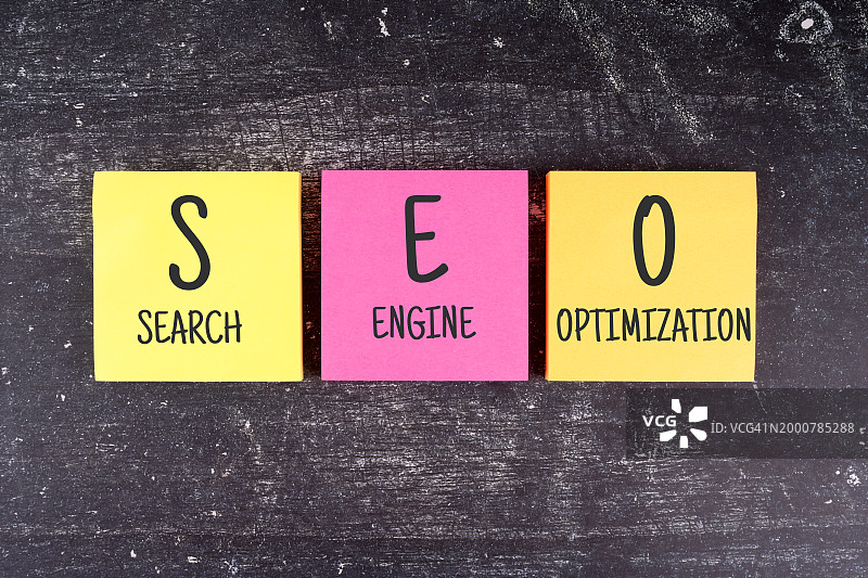 带有SEO搜索引擎优化文本的便签图片素材