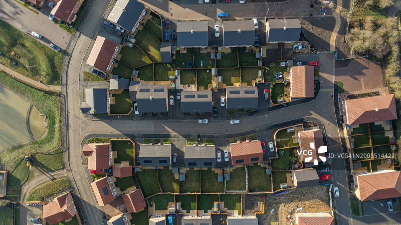 英国剑桥郡村庄住宅开发项目航拍图片素材