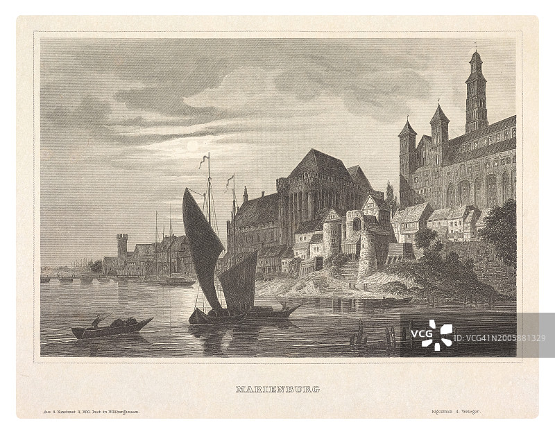 马尔堡城堡和诺加特河图片素材