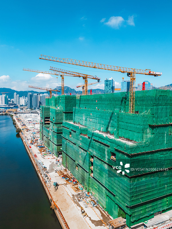 香港启德的建筑工地图片素材