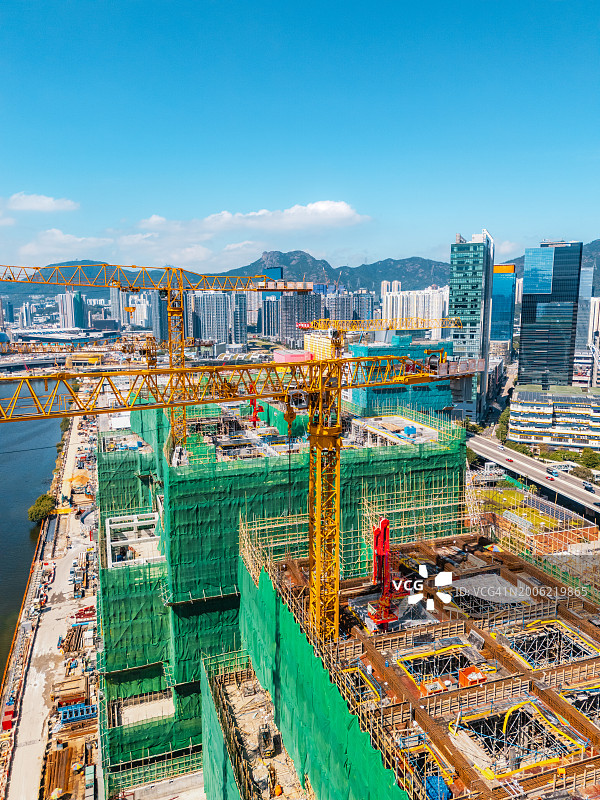 香港启德的建筑工地图片素材